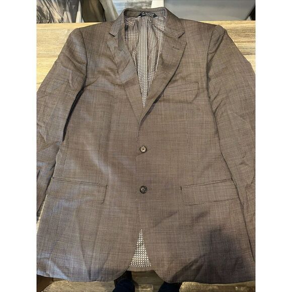 ZANETTI Men’s Gray Glen Plaid Wool Reg Fit Suit Sport Coat Blazer. Size 44R. T - Picture 1 of 12